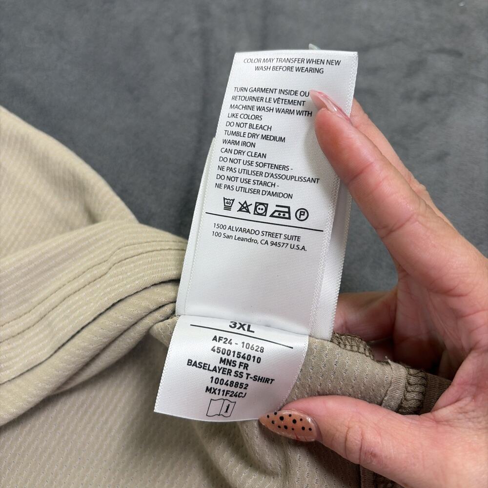 2) Ariat FR Flame Resistant Short Sleeve Baselayer T-Shirt Size 3X Grey & Tan - Picture 11 of 16